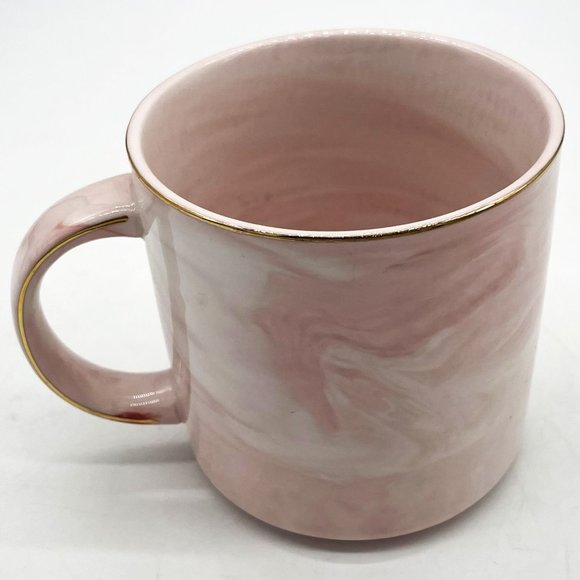 Does This Ring Make Me Look Engaged Pink Gold Heart Script Coffee Mug Tea Cup - Picture 3 of 6